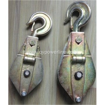 Double sheave pulley block